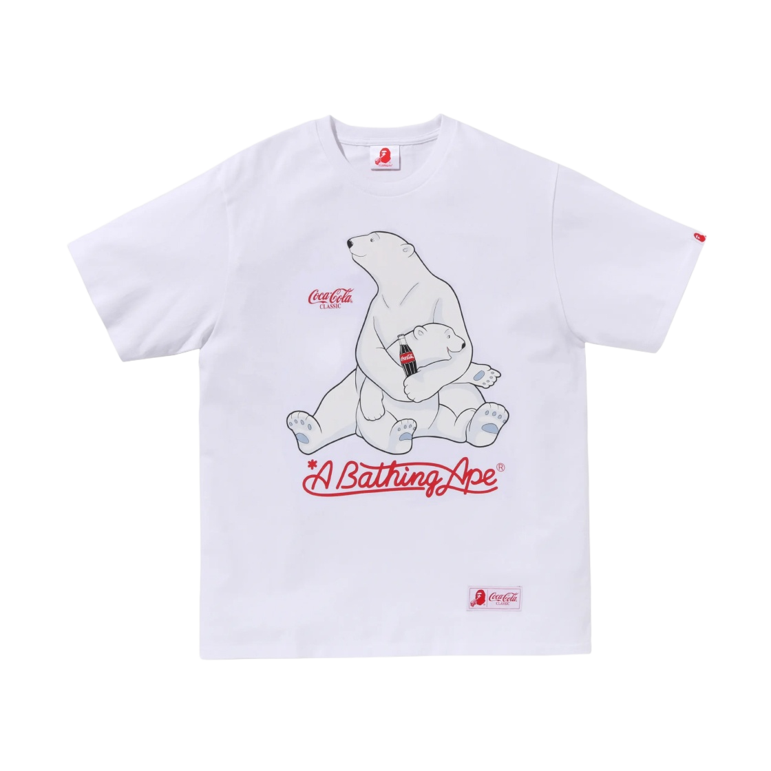 0ZXTEM110911L BAPE x Coca Cola Polar Bear T-Shirt White - 대표 이미지 #1