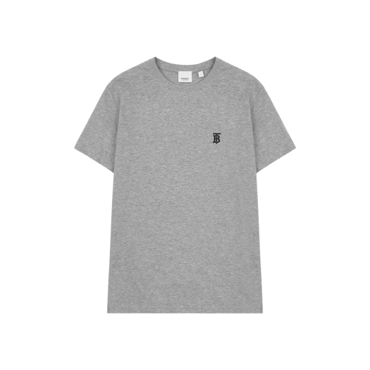 Burberry Monogram Motif Cotton T-Shirt Pale Grey Melange
