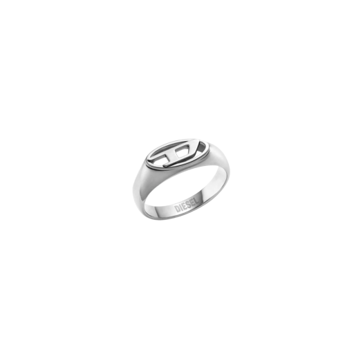 ★DIESEL★ D logo sgnet ring DX1485040 Diesel Dx1485040 Stainless Steel Signet Ring Silver | eBay