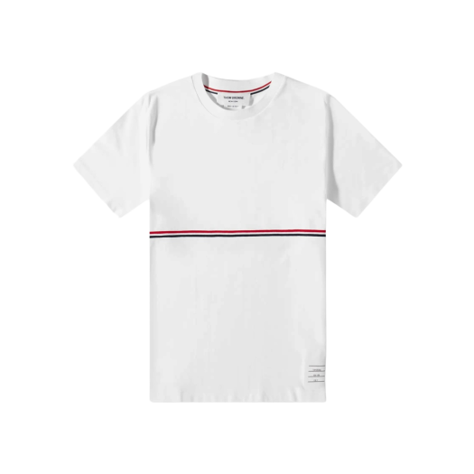 Thom Browne Midweight Jersey Stripe Short Sleeve T-Shirt White