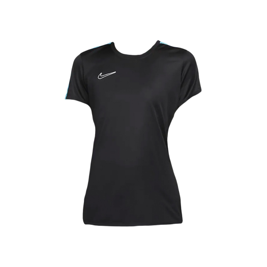 (W) Nike Dri-Fit Academy Short Sleeve Soccer Top Black Baltic Blue - Asia