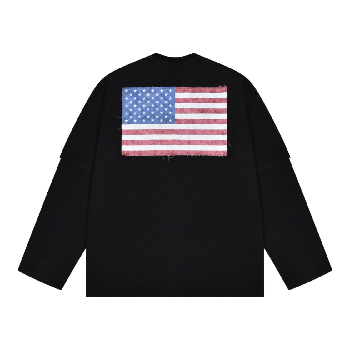 ★人気★【Project G/R】★Vintage Military Layered Sleeve★ 프로젝트 G/R 빈티지 밀리터리 레이어드 슬리브 블랙 | PROJECT