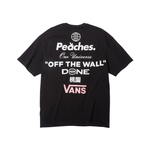 ★【VANS】★Vans x Peaches. Staple S/S T-Shirt Blac.k★ Vans Peaches Collaboration T-Shirts Unisex Black - POIZON