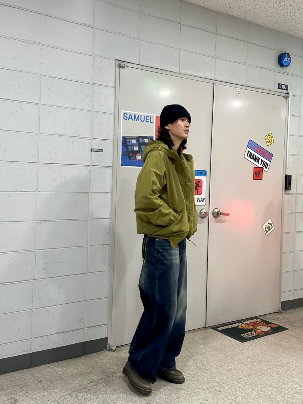 Palace Cripstop Grid Jacket Yellow - 22SS, Stussy Stock Cuff Beanie Black 착용 스타일