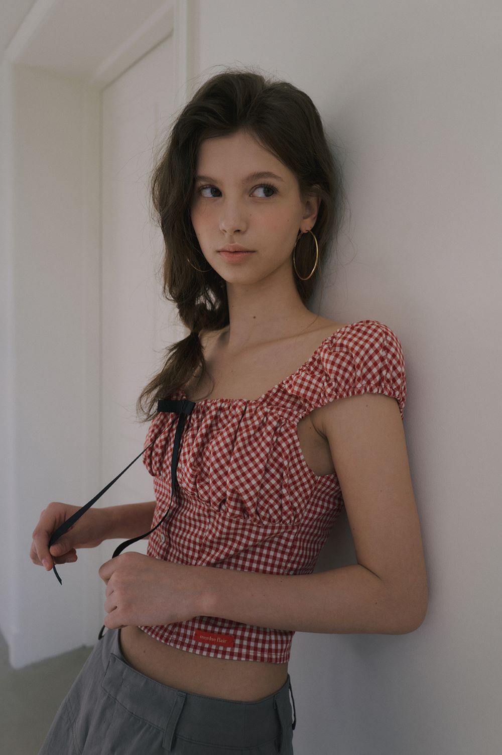 overdue flair redチェックキャミソール overdue flair redチェックキャミソール