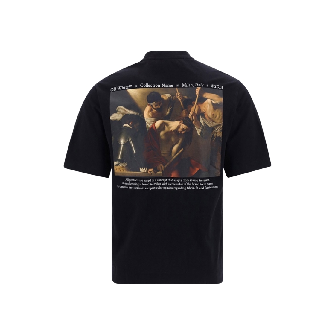 OMAA119S22JER0041001 Off-White Caravaggio Crown Skate S/S T-Shirt Black - 대표 이미지 #1