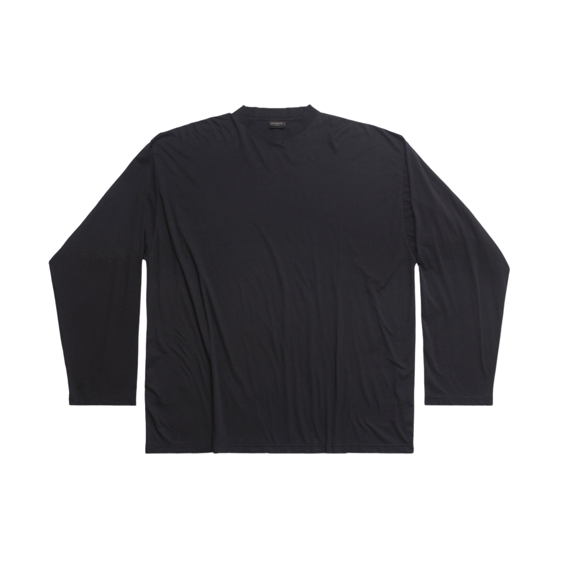 739783TOVF49034 Balenciaga Oversized Long Sleeve T-Shirt Black Faded - 대표 이미지 #1