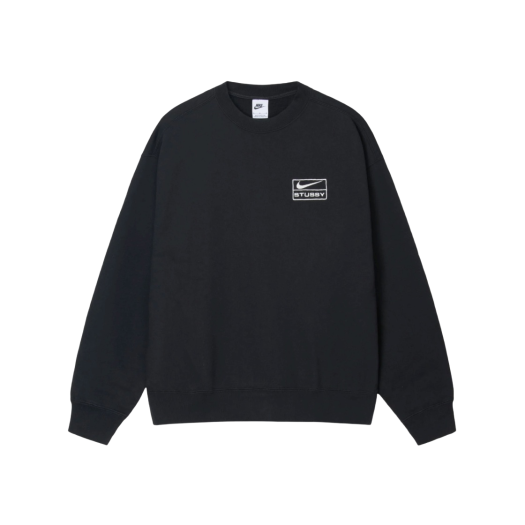 Nike x Stussy NRG Washed Fleece Crewneck Black (DO5310-010)