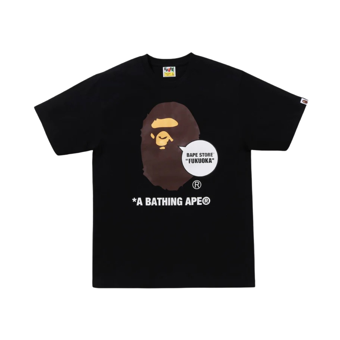 1J72-110-080 BAPE Store Fukuoka Ape Head T-Shirt Black - 대표 이미지 #1