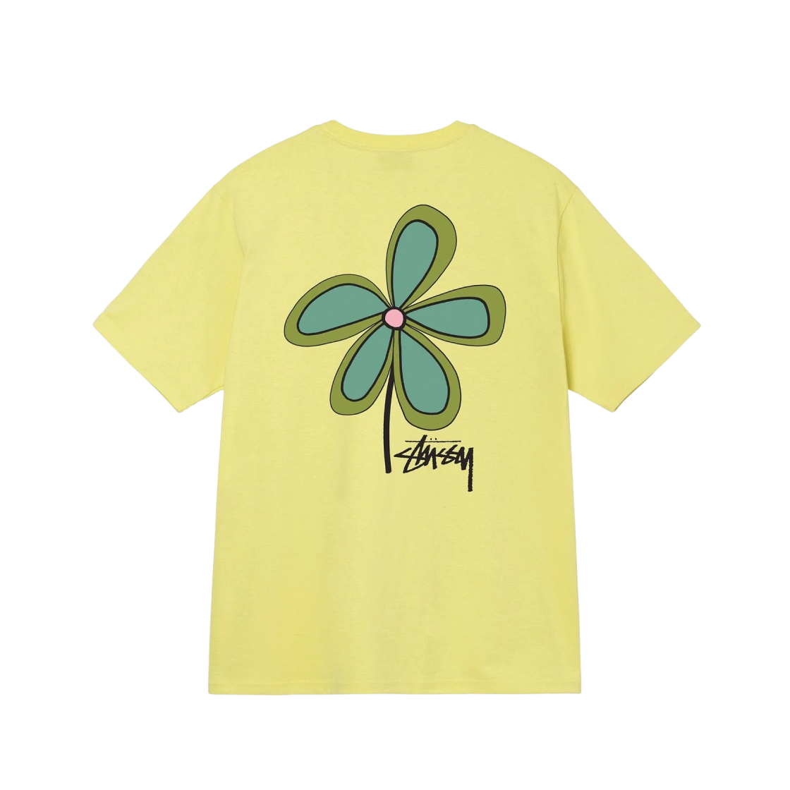 1904764 Stussy Flower T-Shirt Yellow - 대표 이미지 #1