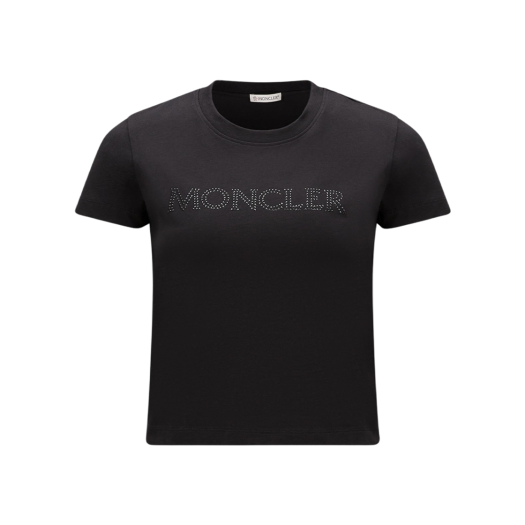 (W) Moncler Crystal Logo T-Shirt Black - 23FW