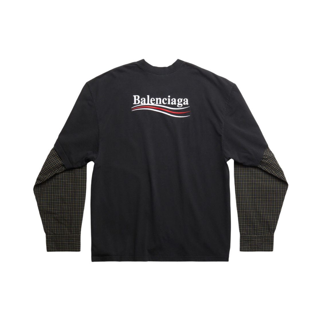 698631TKVJ19070 Balenciaga Political Campaign Oversized Layered T-Shirt Faded Black - #2