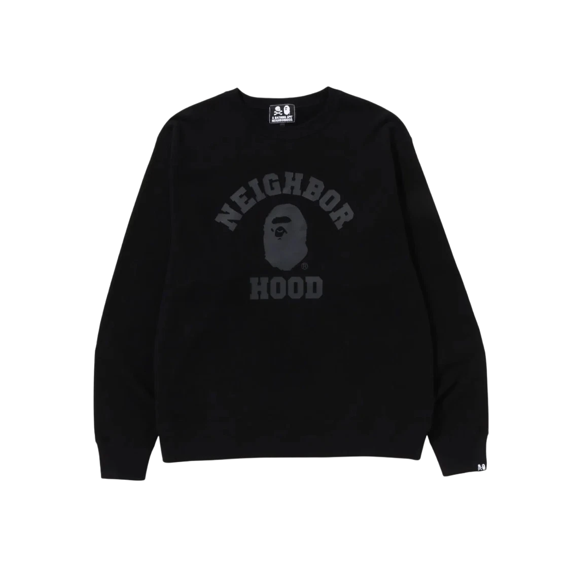 베이프 x 네이버후드 릴렉스드 핏 크루넥 블랙 | BAPE | KREAM BAPE x Neighborhood Relaxed Fit Crewneck Black