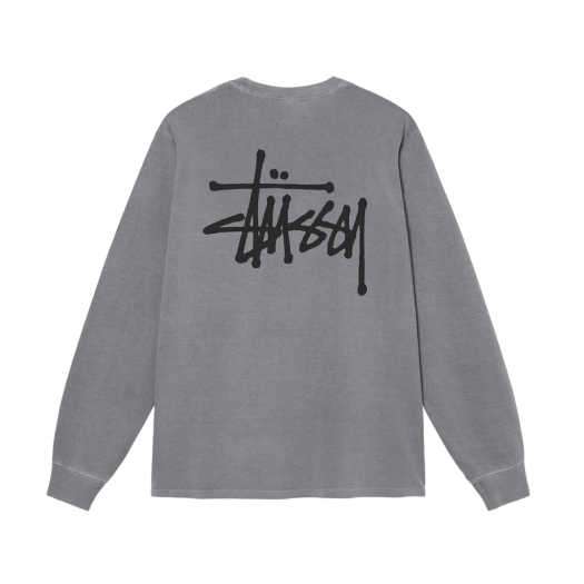 Stussy Basic Stussy Pigment Dyed LS T-Shirt Grey 2022