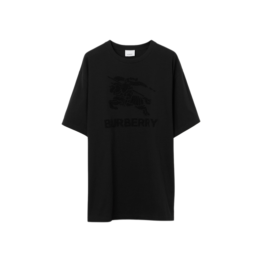 Burberry Embroidered EKD Cotton T-Shirt Black