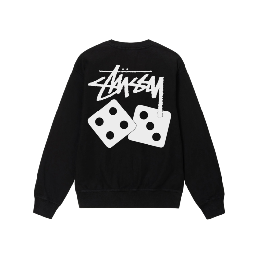 ★人気★【Stussy】★SMOOTH STOCK CREW PIGMENT DYED★BLACK★ Stussy Smooth Stock Pigment Dyed Zip Hoodie Black Men's