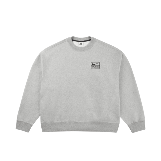 Nike x Stussy NRG Fleece Crewneck Dark Grey Heather (DO9337-063)