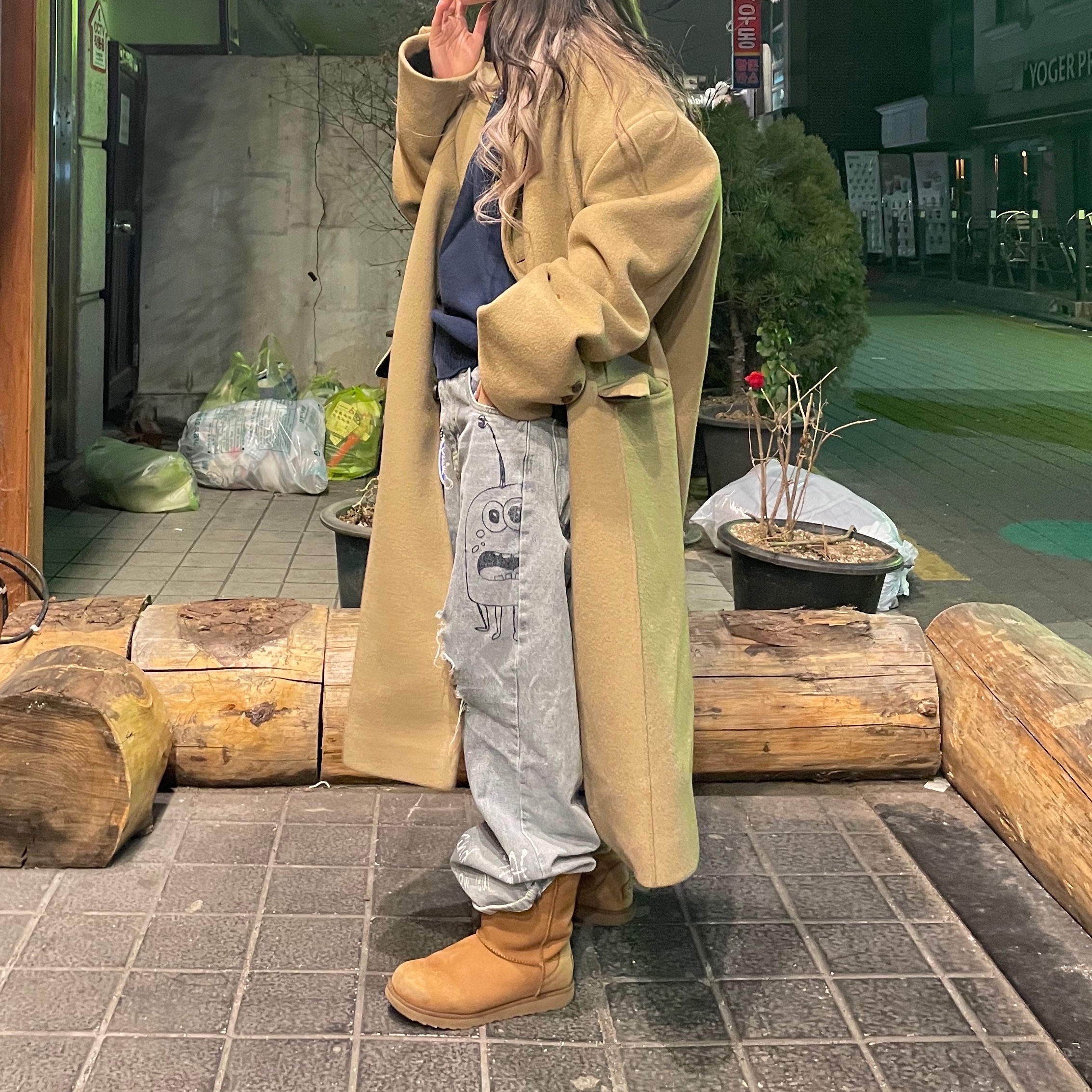 (W) UGG Classic Short II Boots Chestnut 착용 스타일
