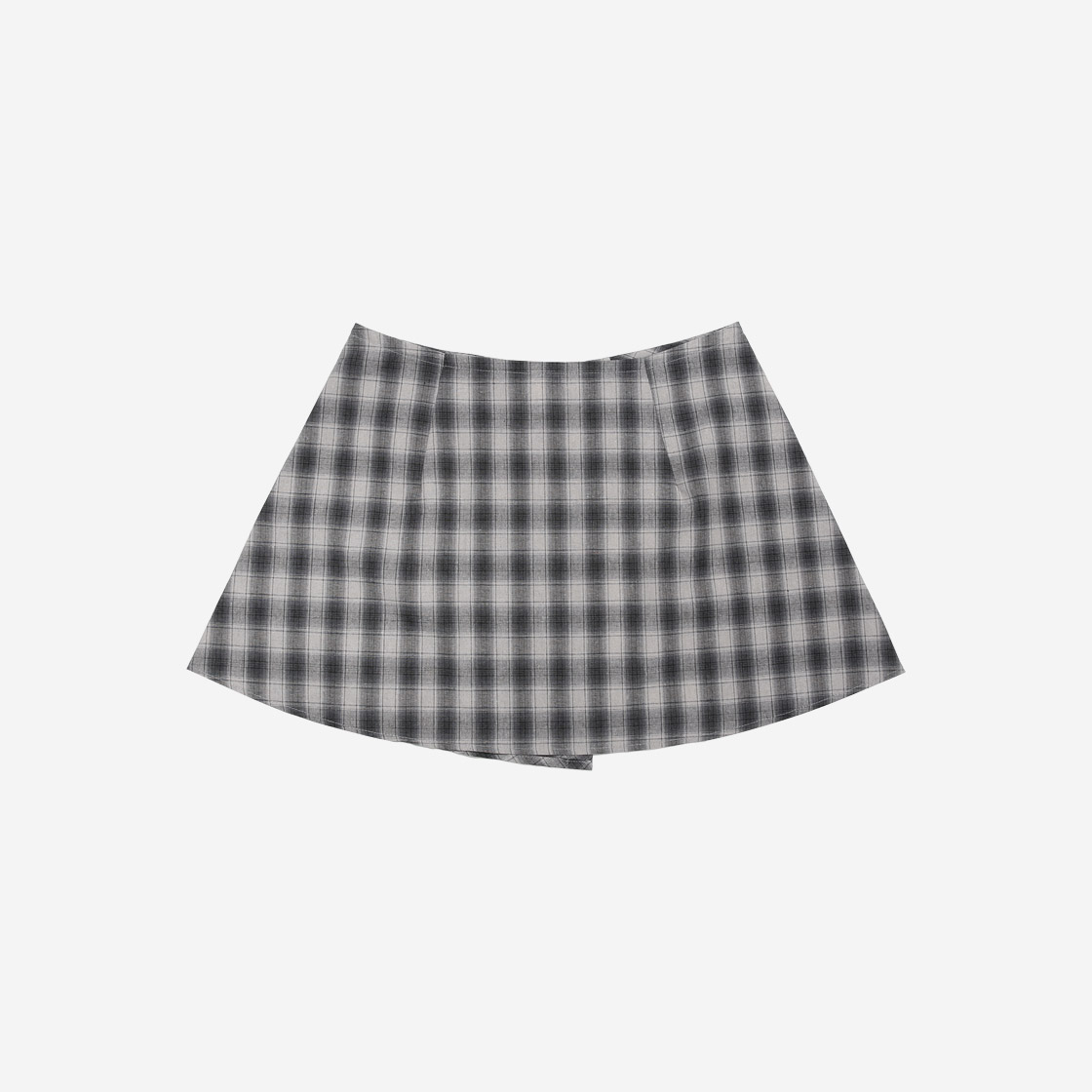 키지코 레이어드 체크 랩 스커트 블랙(KIJIKO Layered Check Wrap Skirt Black) - 2