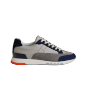 Hermes Trail Sneakers Calfskin Suede Goatskin & Multicolore Gris Silex