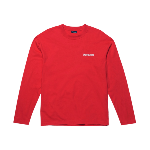 Jacquemus Le T-Shirt Manches Longues Long Sleeve T-Shirt With Printed Logo Red