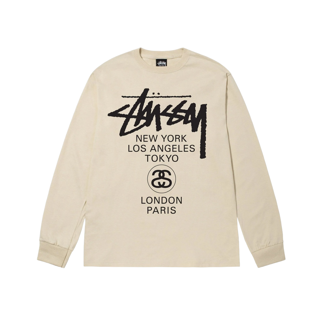 ★韓国の人気★【STUSSY】★World Tour LS T-Shirt Fog 2024★ ☆韓国の人気☆【STUSSY】☆World Tour LS T-Shirt Fog 2024