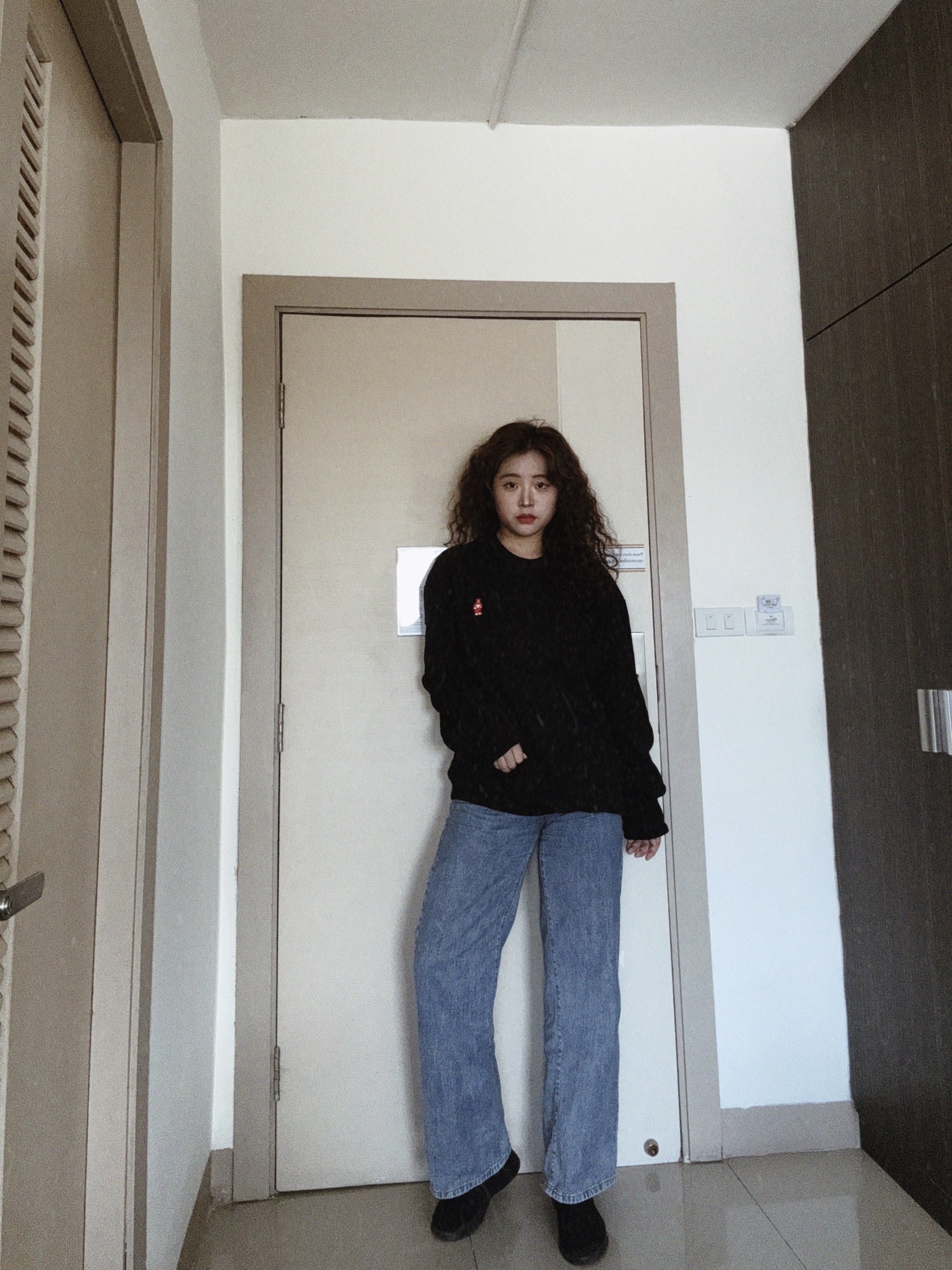 [6% 적립] LeMouton Style2 Black Black 착용 스타일 - 1