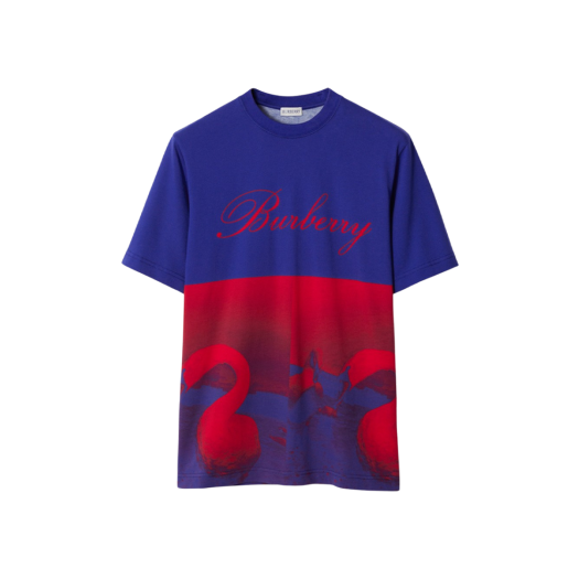 (W) Burberry Swan Print T-Shirt Pillar