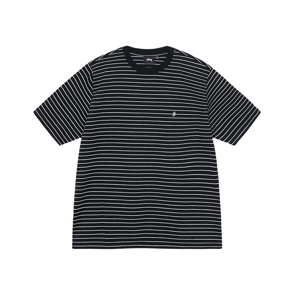 1140331 Stussy Pin Striped SS Crew Black - 대표 이미지 #1