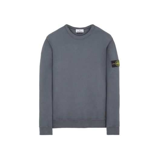 Stone Island 62420 Brushed Cotton Fleece Garment Dyed Crewneck Sweatshirt Lead - 23FW