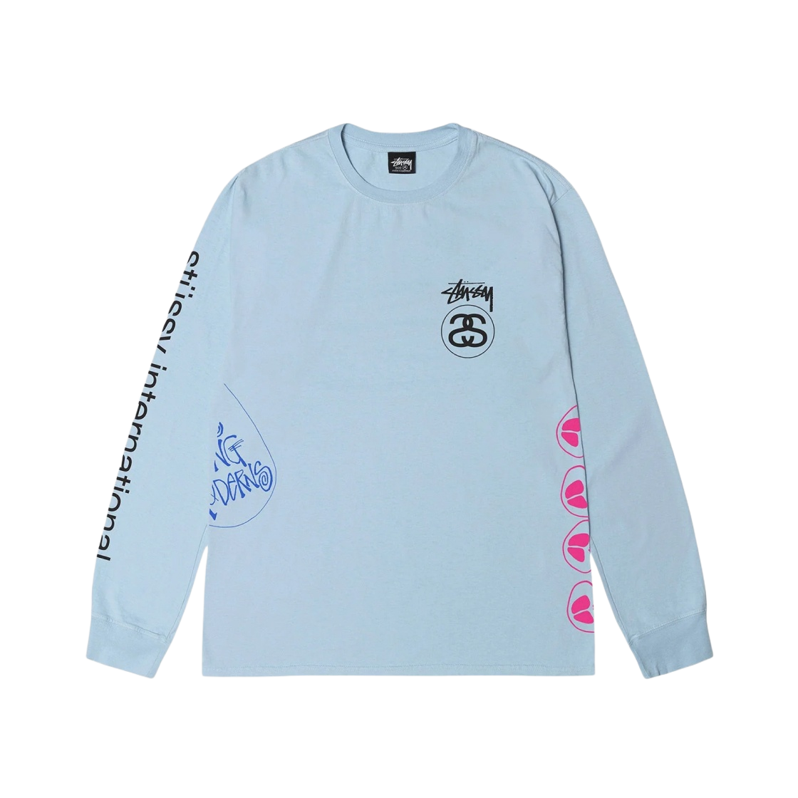 1994915H Stussy Test Strike Pigment Dyed LS T-Shirt Sky Blue - #2