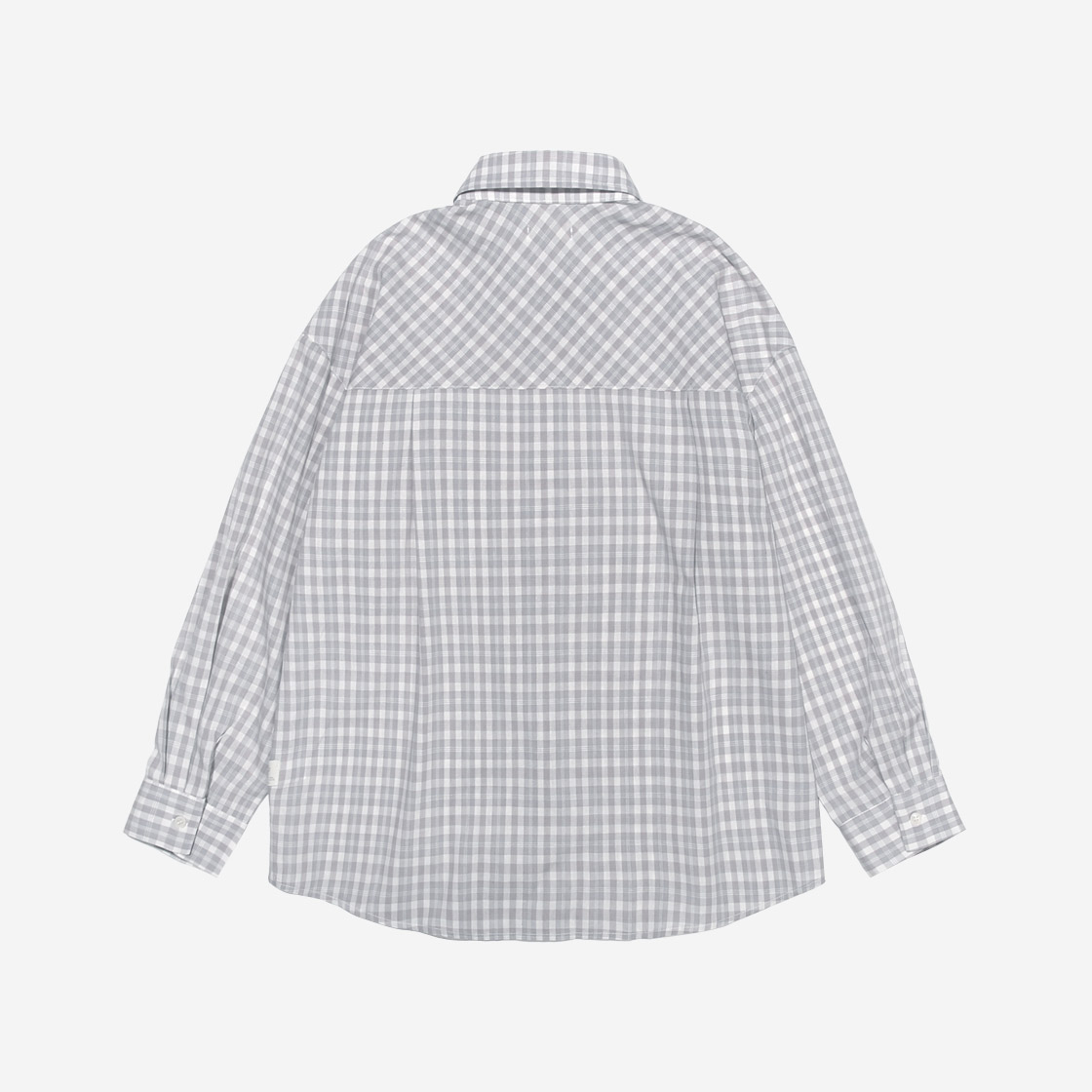 키지코 세미 오버핏 체크셔츠 그레이(KIJIKO Semi Overfit Check Shirt Gray) - 2