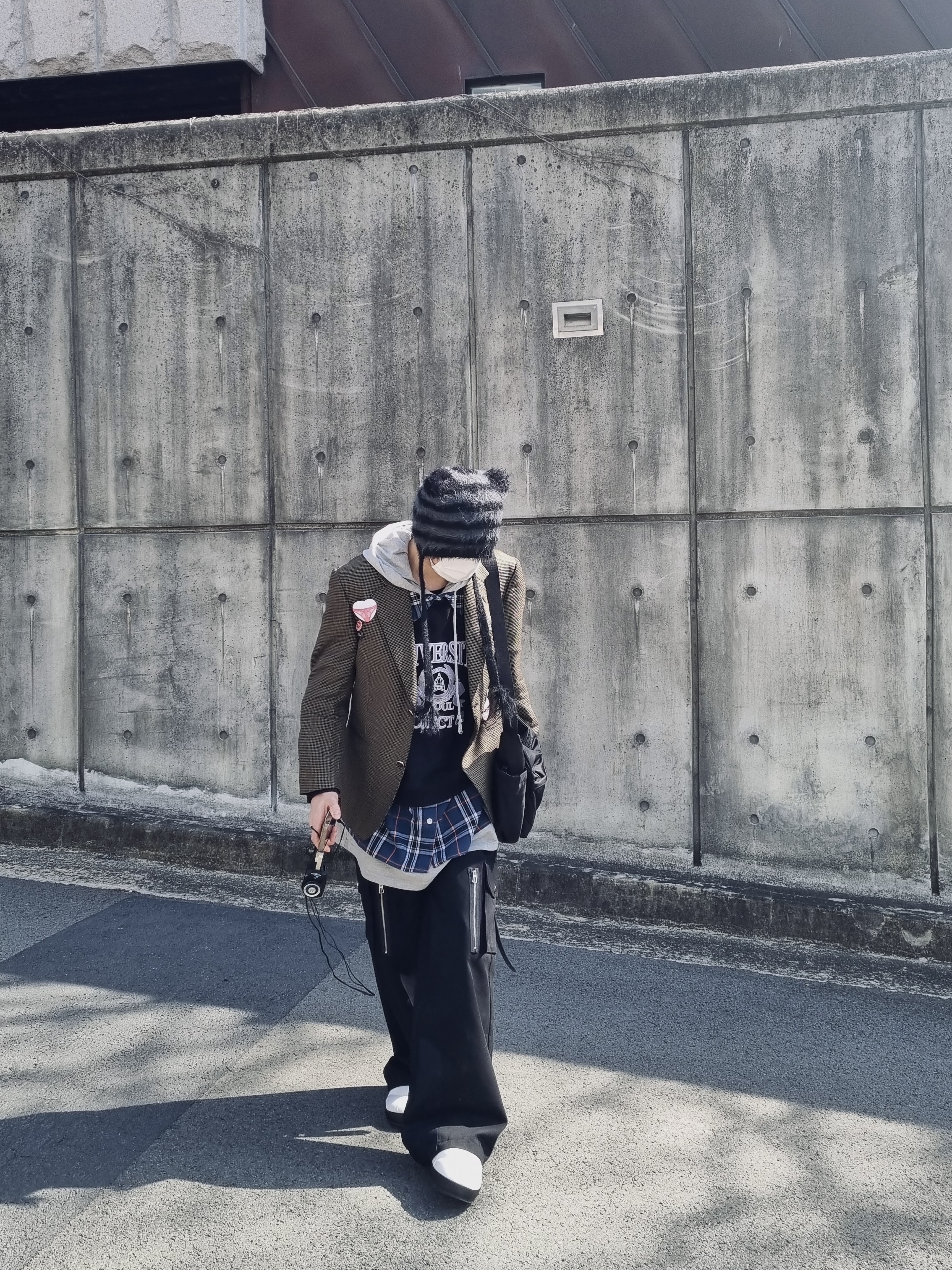 Project G/R 3 Layered Top Black, Project G/R 3 Layered Sweatshirt Black 착용 스타일 - 4