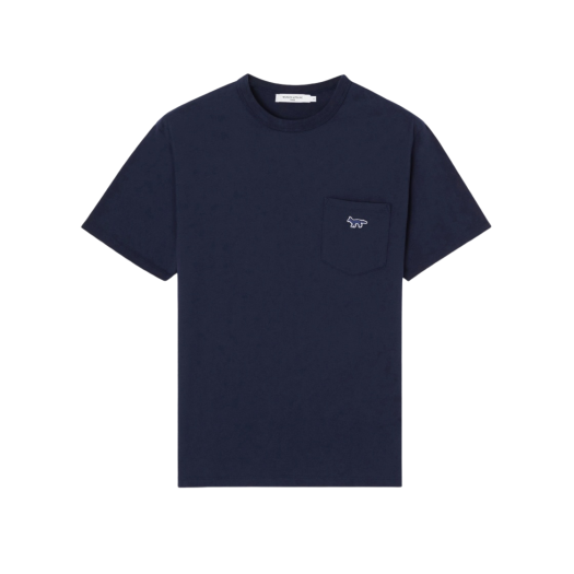 Maison Kitsune Navy Fox Patch Classic Pocket T-Shirt Navy