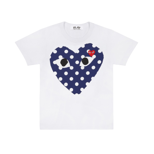 Play Comme des Garcons Polka Dot Big Heart T-Shirt White