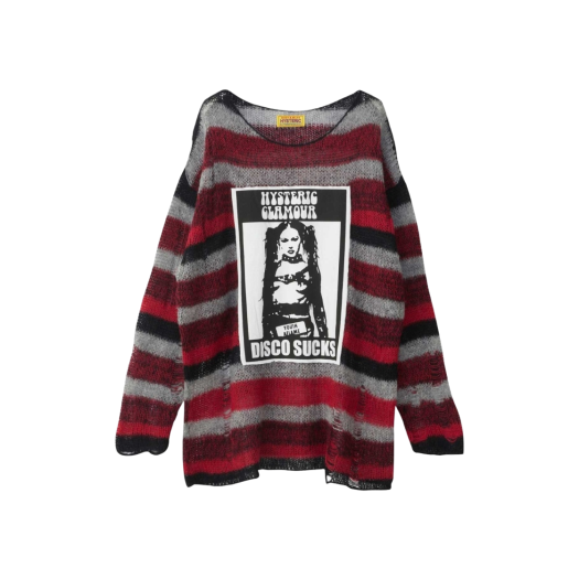 HYSTERIC GLAMOUR DISCO SUCKS クラッシュセーター HYSTERIC GLAMOUR（ヒステリックグラマー）の「DISCO SUCKS