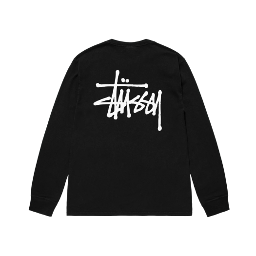 Stussy Basic Stussy Pigment Dyed LS T-Shirt Black 2023