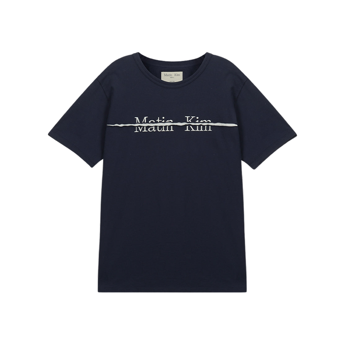 W) 마뗑킴 커티드 로고 레이어드 탑 네이비 | Matin Kim | KREAM