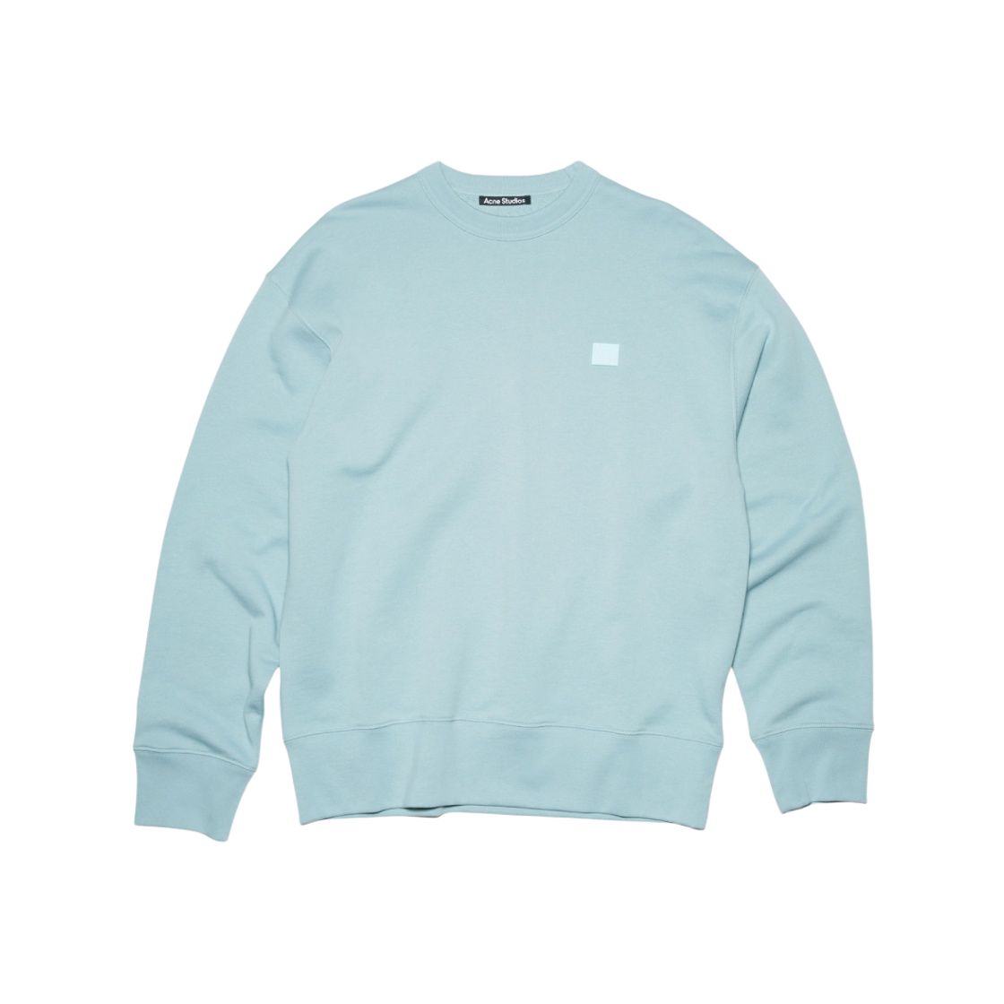 CI0072-AQH Acne Studios Fonbar Face Crewneck Sweatshirt Ice Blue - 대표 이미지 #1