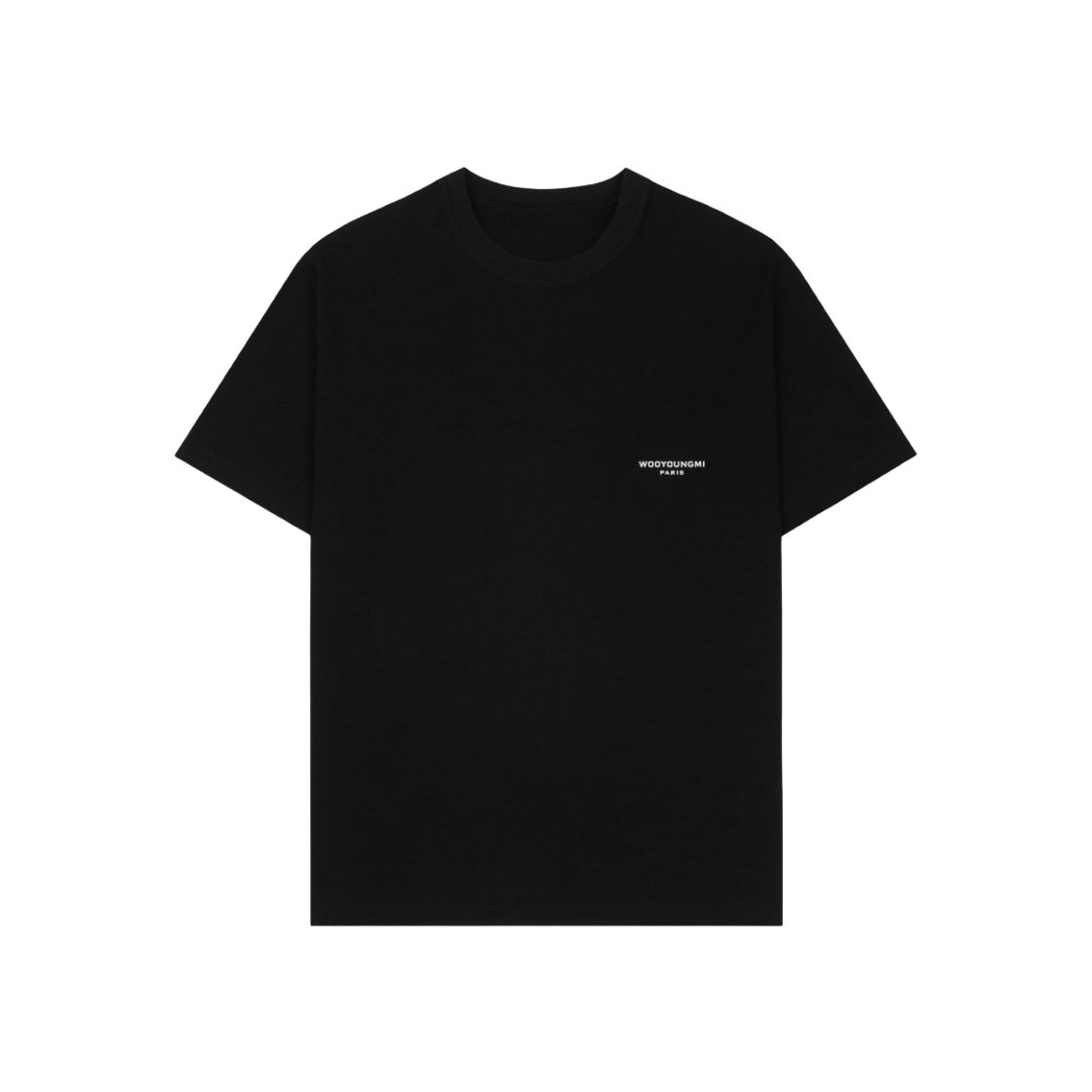 【WOOYOUNGMI】23FW SEOUL EMBOSSING BACKLOGO T-SHIRT BLACK 우영미 서울 엠보싱 백로고 티셔츠 블랙 - 23FW | Wooyoungmi