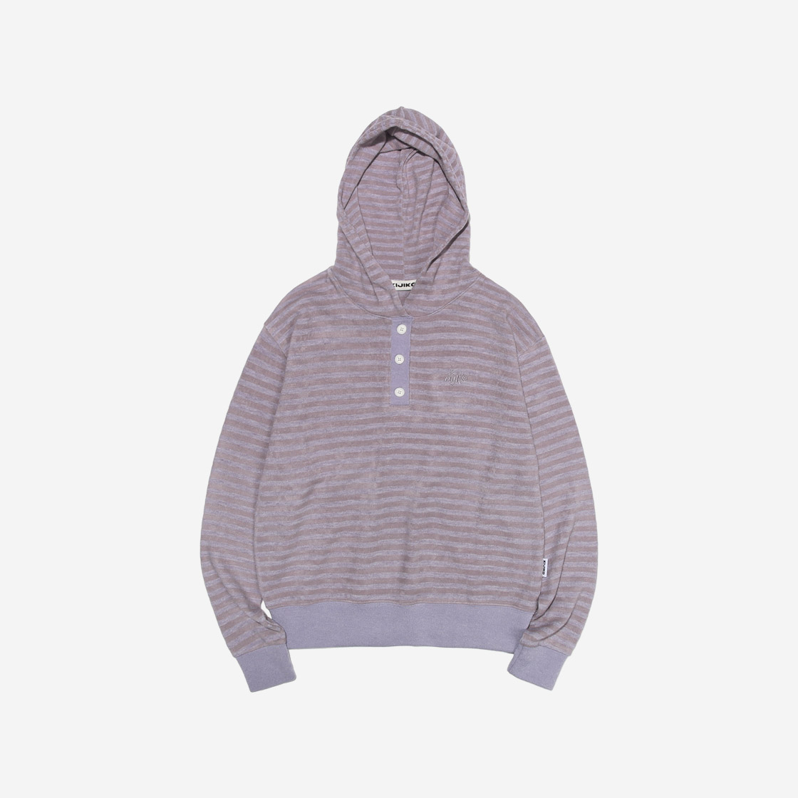 키지코 스트라이프 니트 후드 퍼플(KIJIKO Stripe Knit Hoodie Purple)