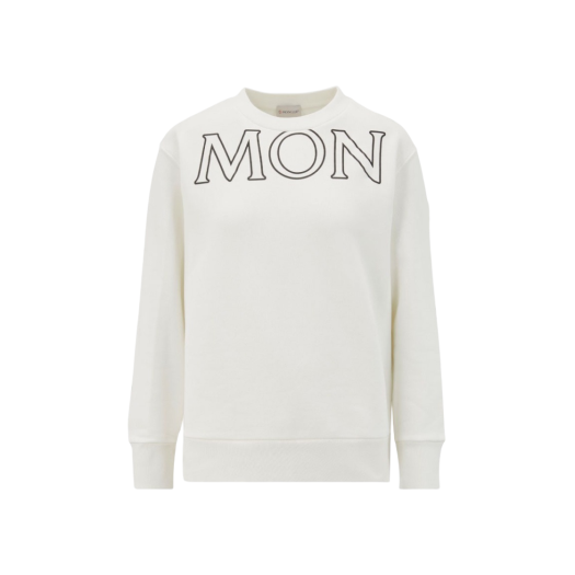 (W) Moncler Big Logo Sweatshirt Silk White - 22FW