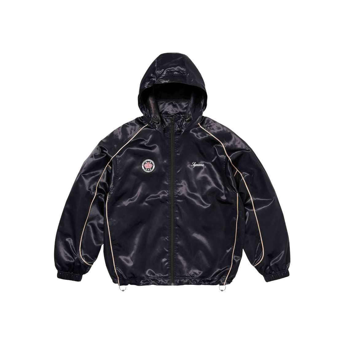 슈프림 사틴 후드 트랙 자켓 블랙 - 24SS | Supreme | KREAM