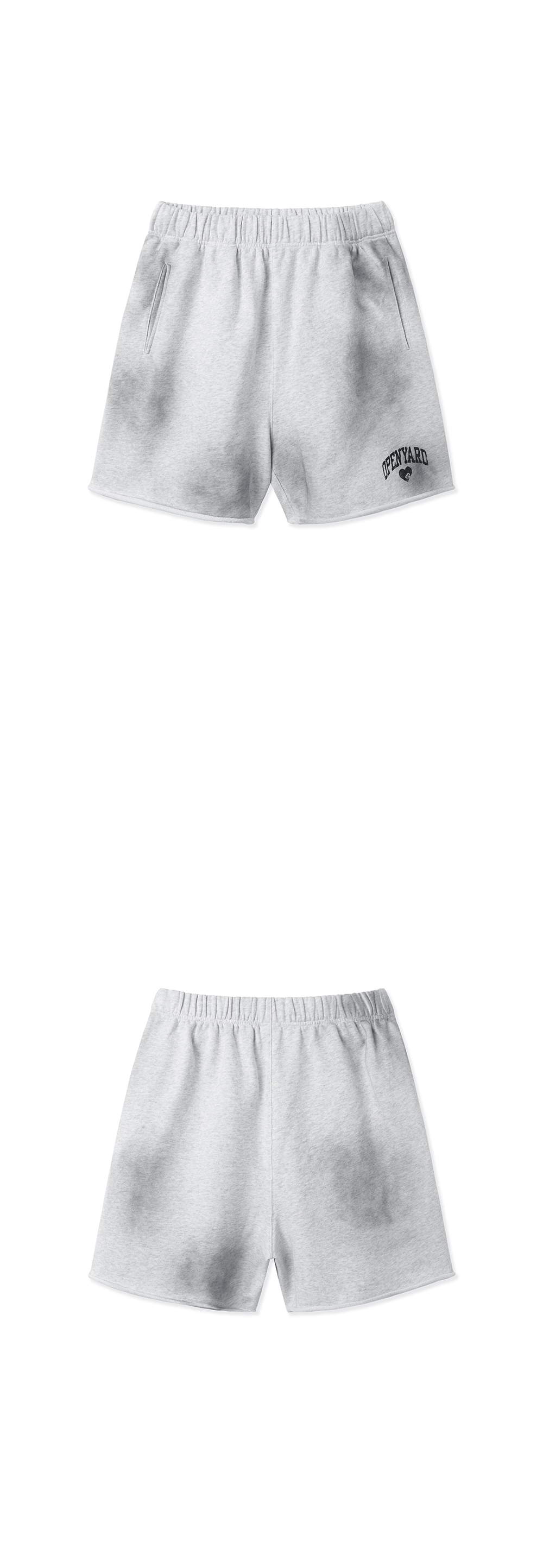 ★OY★VINTAGE WASHED HEART SHORTS - LIGHT MELANGE★正規品 OY (오와이) Ι OPENYARD