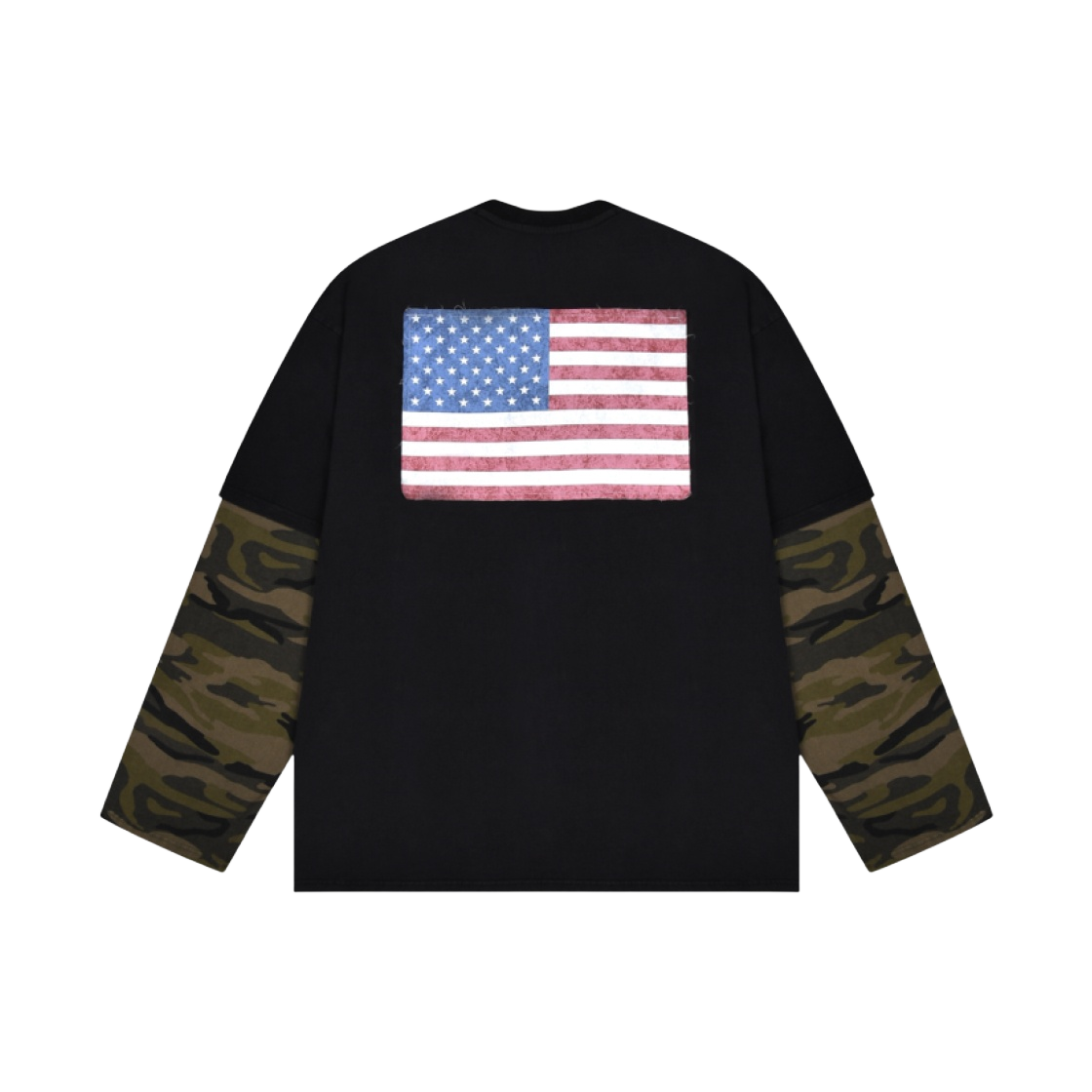 ★人気★【Project G/R】★Vintage Military Layered Sleeve★ 프로젝트 G/R 빈티지 밀리터리 레이어드 슬리브 블랙 | PROJECT
