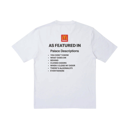 Palace x McDonald's Description T-Shirt 2 White - 23FW