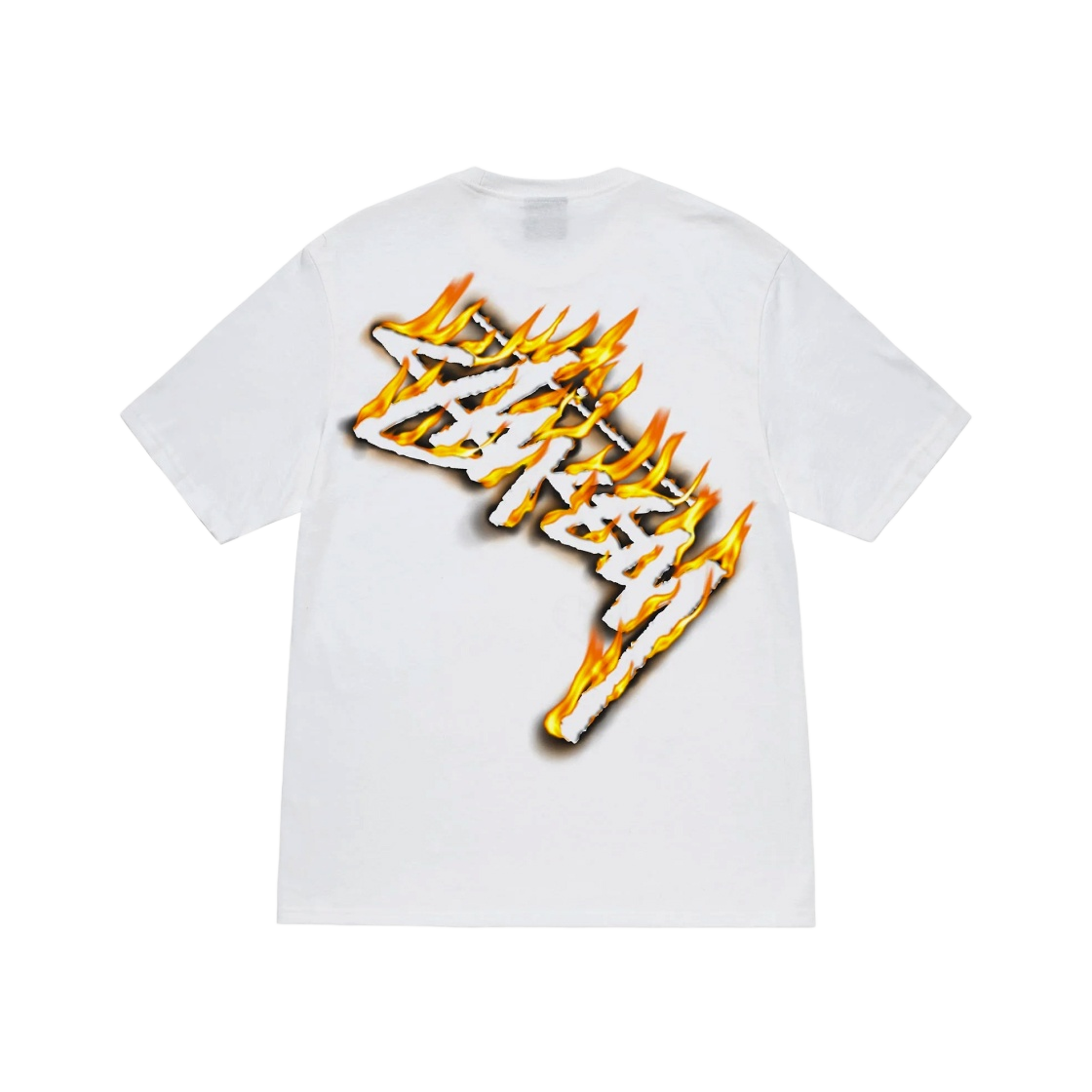 스투시 버닝 스탁 티셔츠 화이트 | Stussy | KREAM