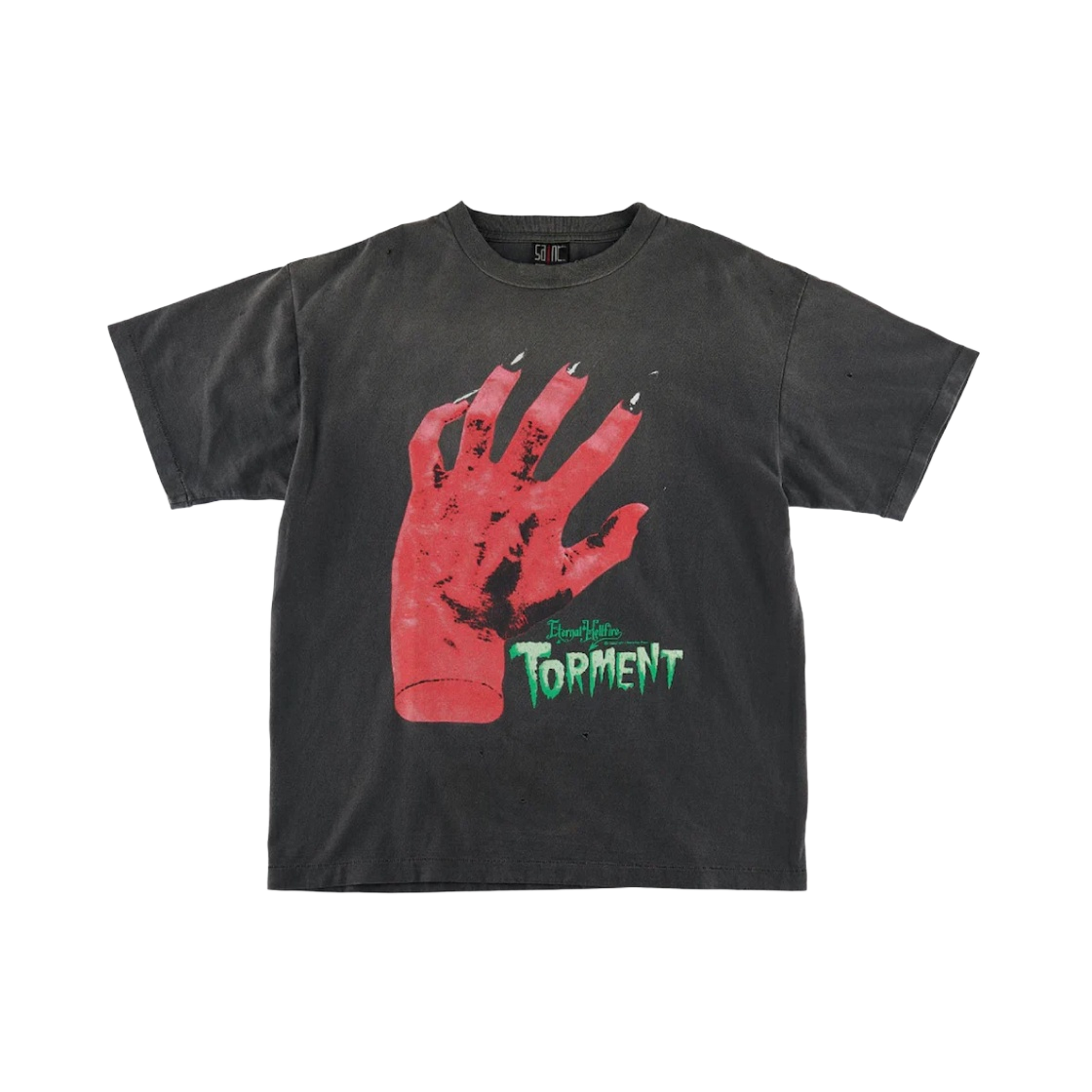 S23-0000-003 Saint Mxxxxxx Devil Hand T-Shirt Black - 23SS - 대표 이미지 #1