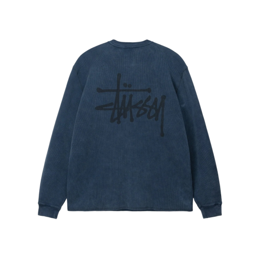 人気 ☆STUSSY☆ RAGLAN THERMAL LS CREW BLUE Stussy Raglan Thermal L/S Crew Blue Men's - FW24 - US