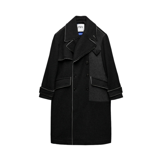 ADER ERROR × ZARA Over Size Wool Coat Zara x Ader Error Wool Blend Oversize Coat Black | eBay
